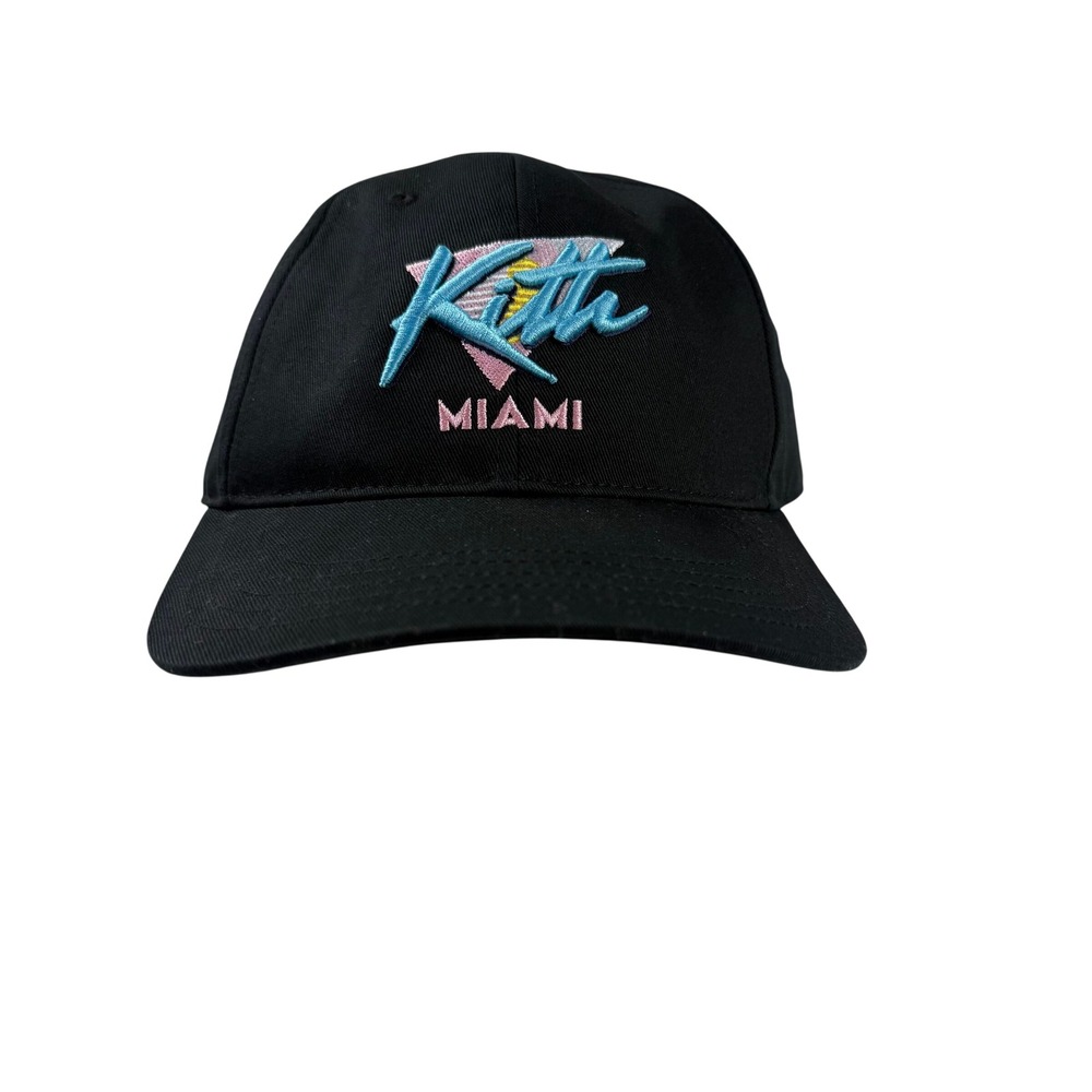 Kith Miami Regionals 24 Nov Black Cotton Adjustable Strapback Hat KHM050934 NEW